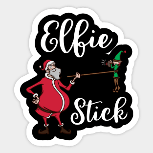 Funny Elf Pun Selfie Stick Santa Claus Christmas Meme Gift Sticker